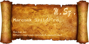 Marcsek Szilárd névjegykártya